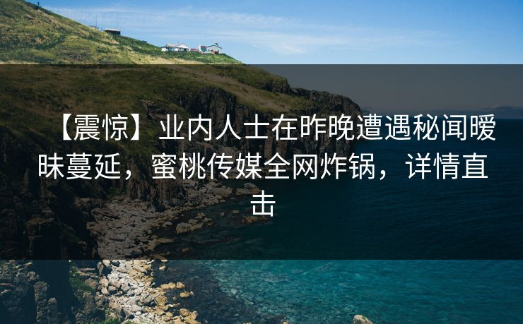 【震惊】业内人士在昨晚遭遇秘闻暧昧蔓延，蜜桃传媒全网炸锅，详情直击