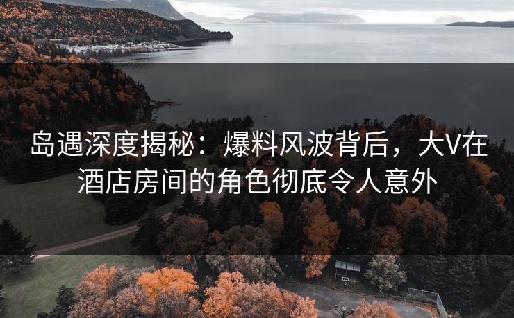 岛遇深度揭秘：爆料风波背后，大V在酒店房间的角色彻底令人意外