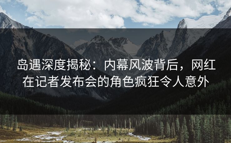 岛遇深度揭秘：内幕风波背后，网红在记者发布会的角色疯狂令人意外