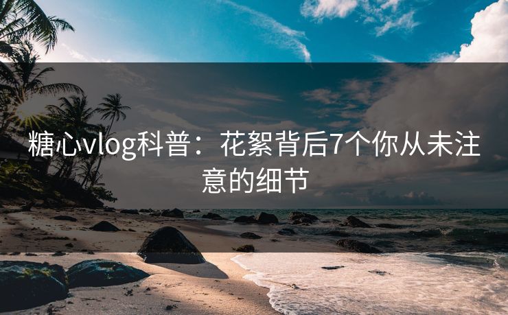 糖心vlog科普：花絮背后7个你从未注意的细节