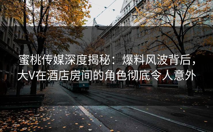 蜜桃传媒深度揭秘：爆料风波背后，大V在酒店房间的角色彻底令人意外