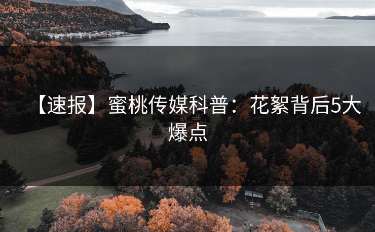 【速报】蜜桃传媒科普：花絮背后5大爆点